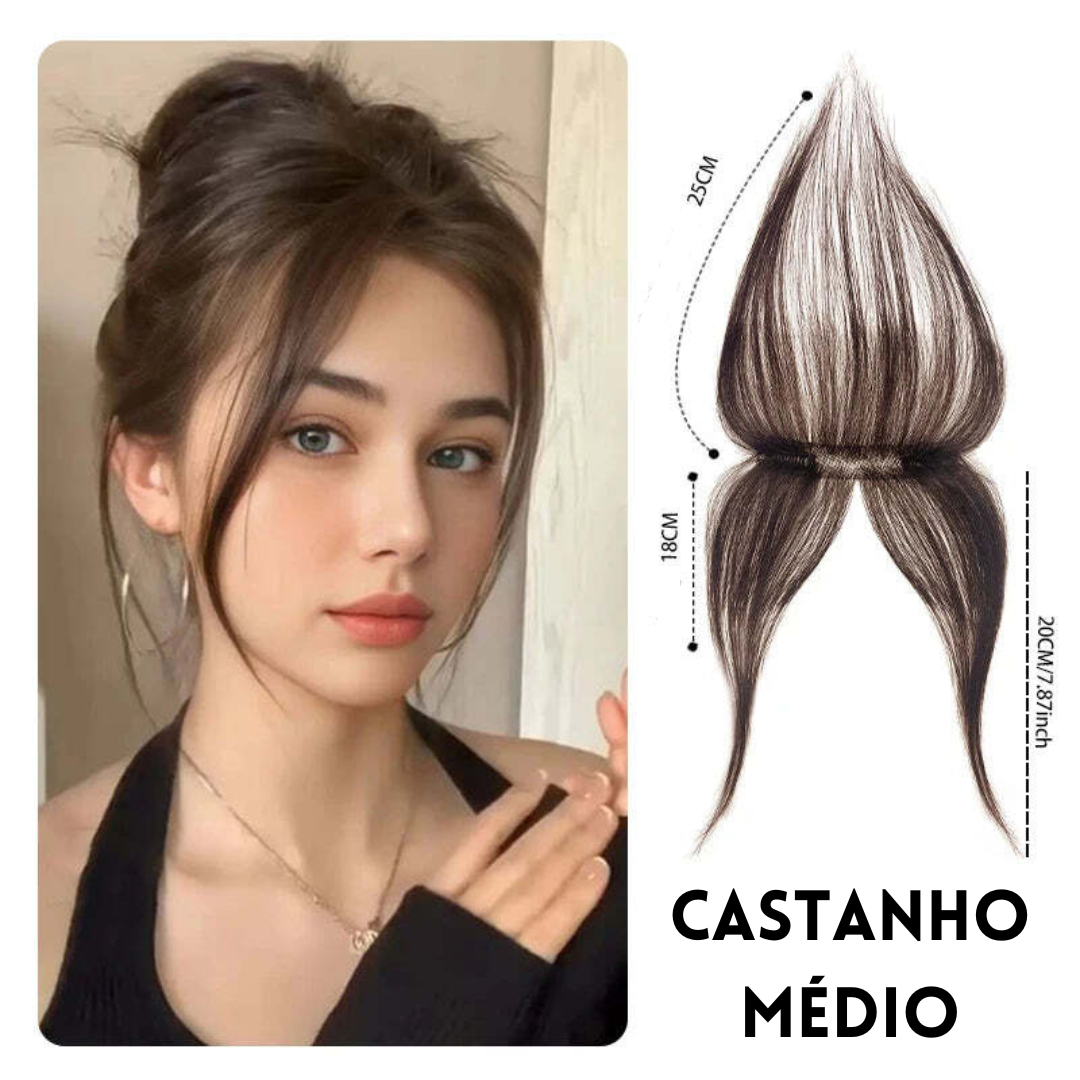 Aplique Franja Frontal - Cabelo Humano Natural