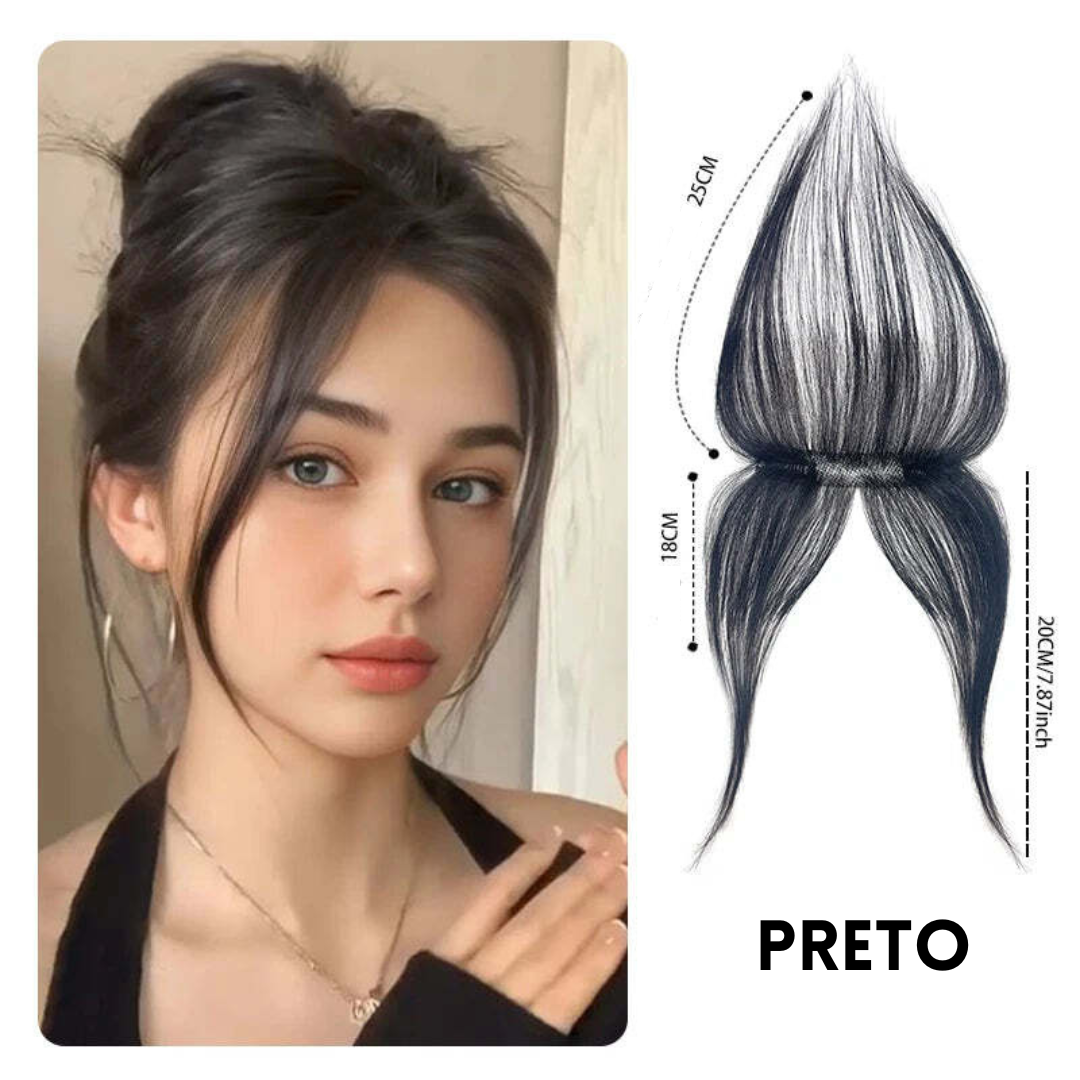 Aplique Franja Frontal - Cabelo Humano Natural