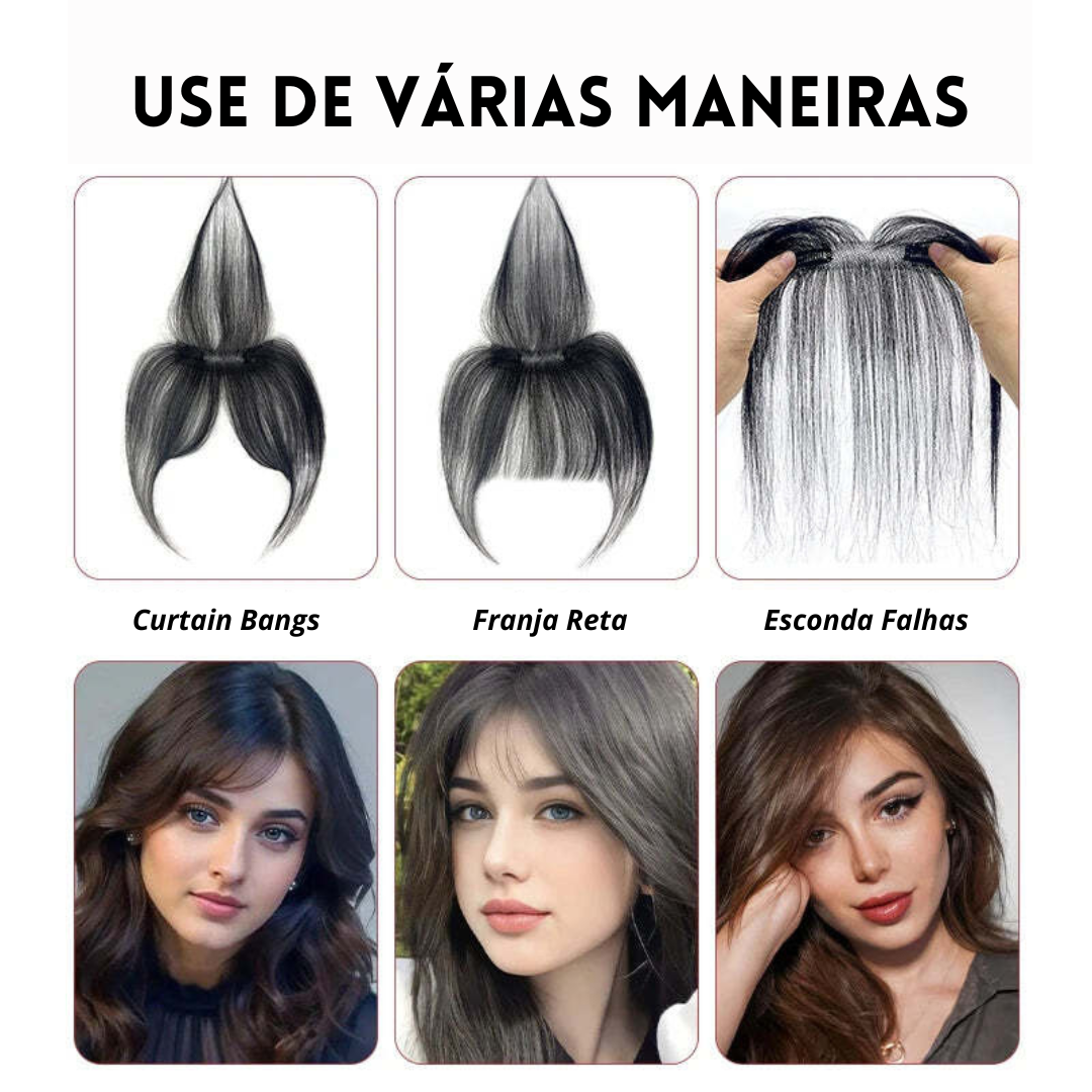 Aplique Franja Frontal - Cabelo Humano Natural