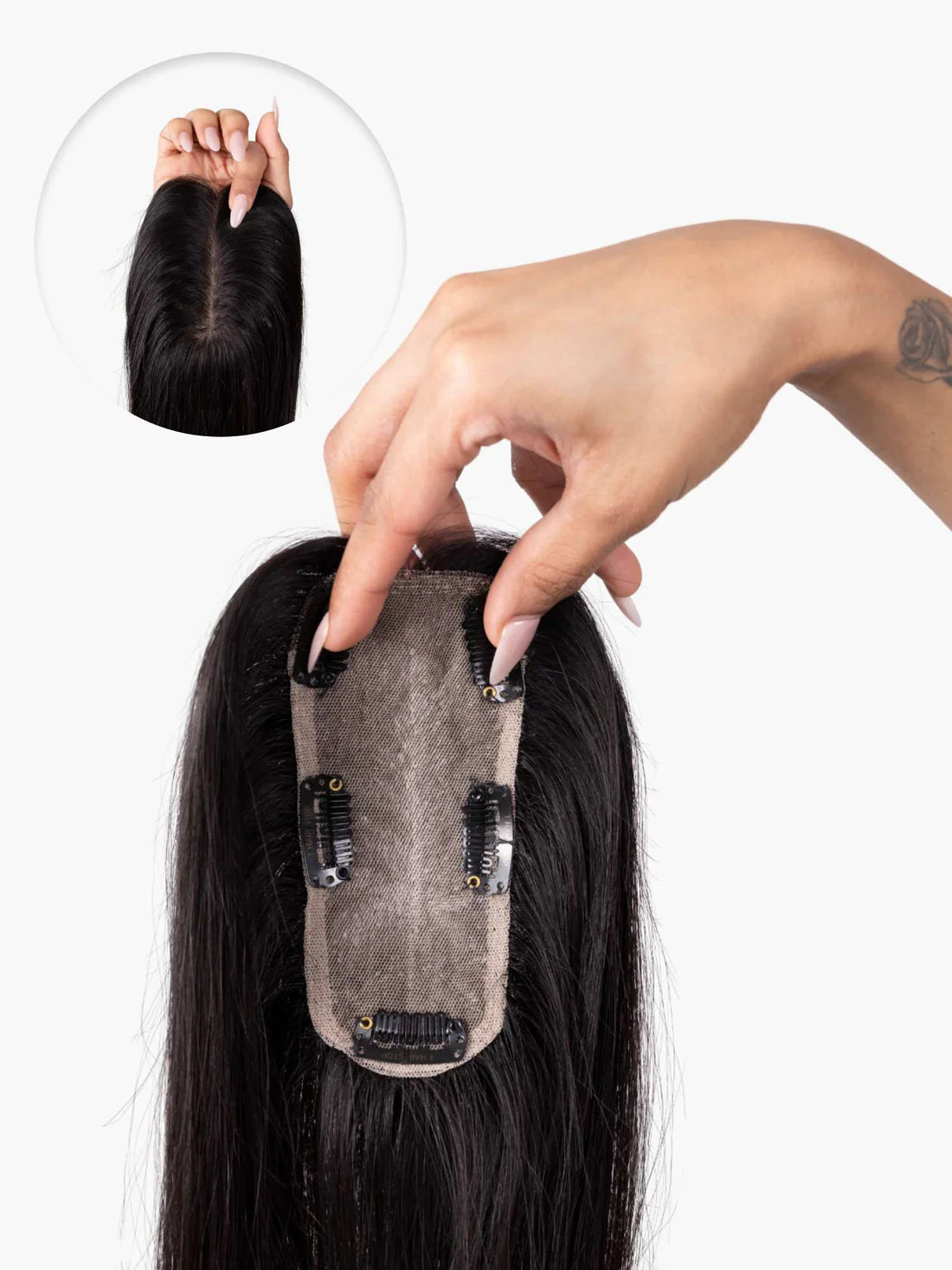 Aplique Mini Topo - (Para Alopecia, Falhas, Cabelos Ralos e com Queda) - Cabelo Humano