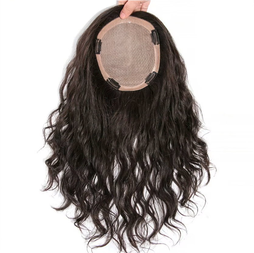 Aplique Topo de Cabeça Cacheado - Fibra Orgânica (Para Alopecia, Falhas, Cabelos Ralos e com Queda) Base
