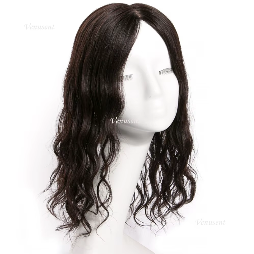 Aplique Topo de Cabeça Cacheado - Fibra Orgânica (Para Alopecia, Falhas, Cabelos Ralos e com Queda) Manequim