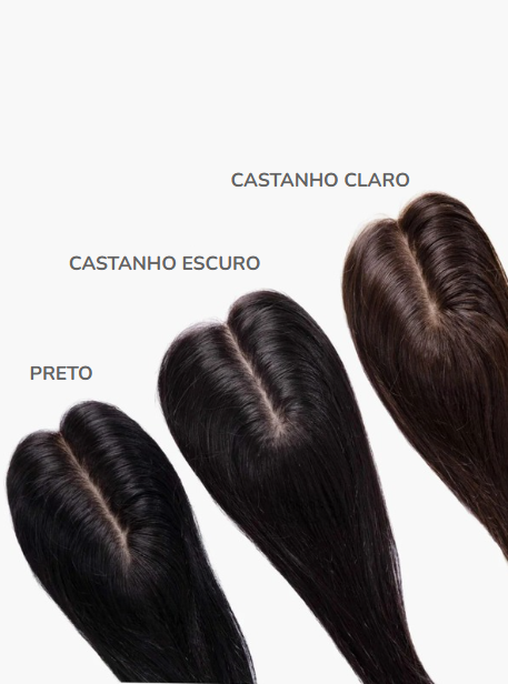 Aplique Mini Topo - (Para Alopecia, Falhas, Cabelos Ralos e com Queda) - Cabelo Humano